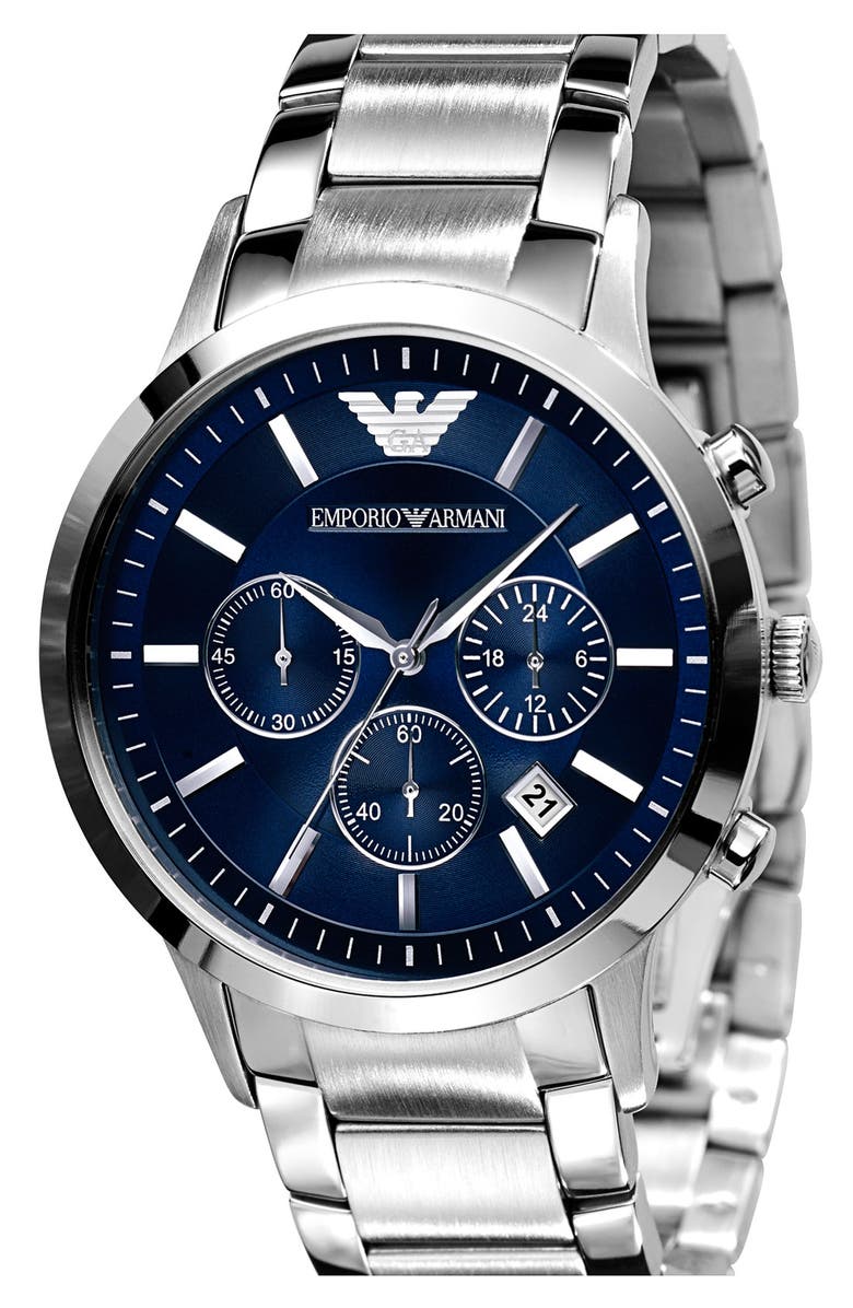 Emporio Armani Stainless Steel Bracelet Watch, 43mm, Main, color, 