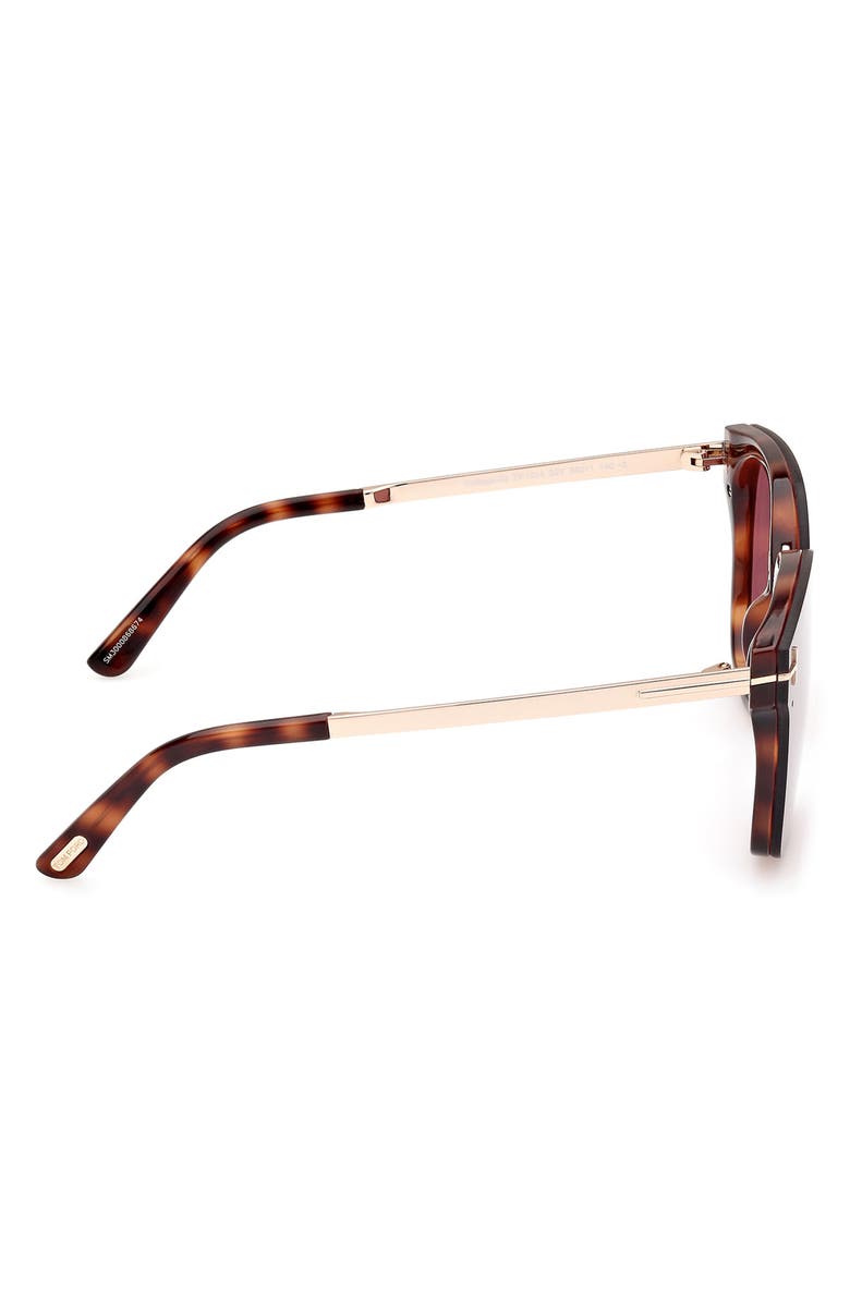 TOM FORD Philippa 68mm Gradient Square Sunglasses, Alternate, color, Dark Havana / Violet