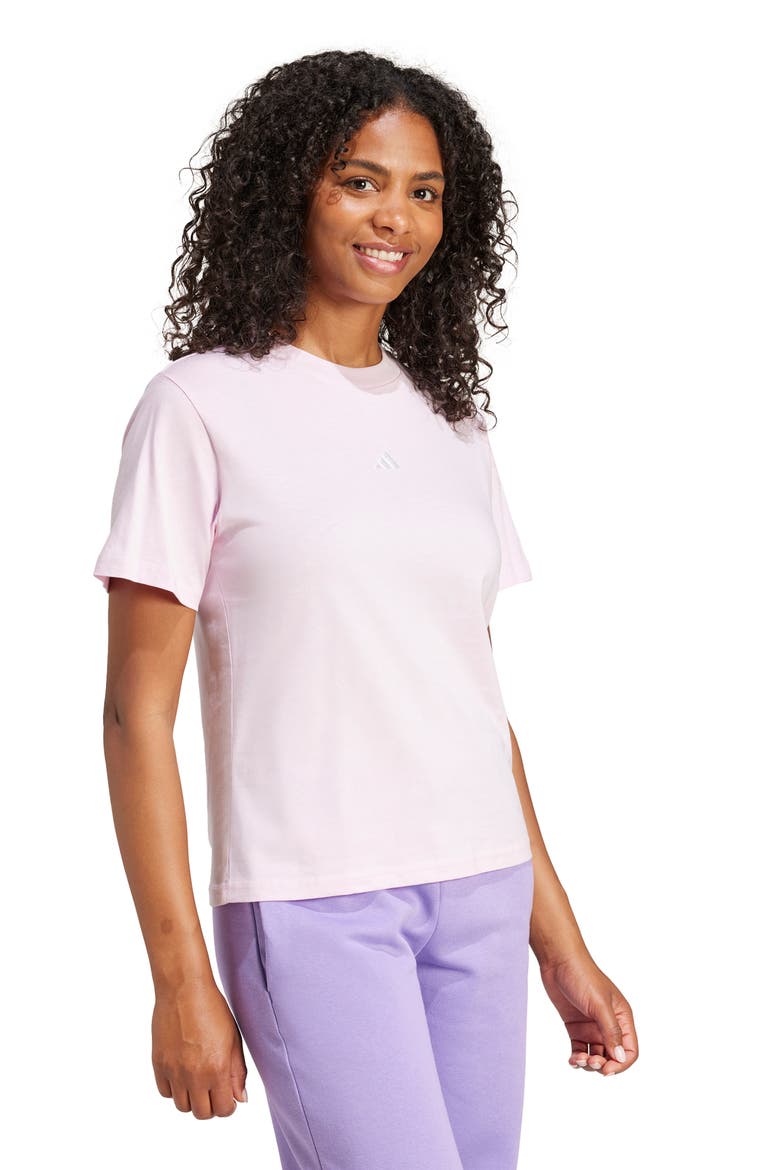 Essentials Small Logo Cotton T-Shirt, Alternate, color, CLEAR PINK/ WHITE