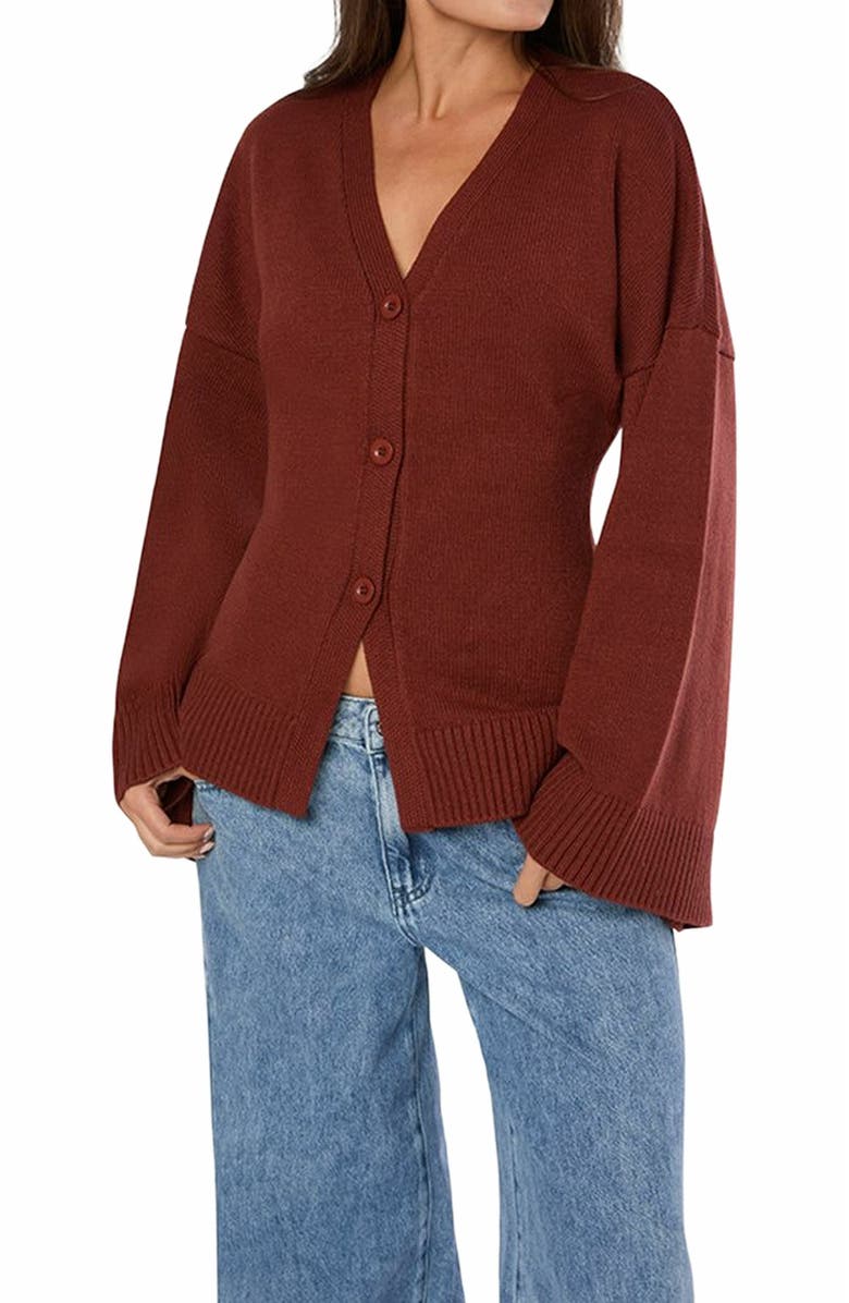 WeWoreWhat Cinched Waist Cardigan, Alternate, color,