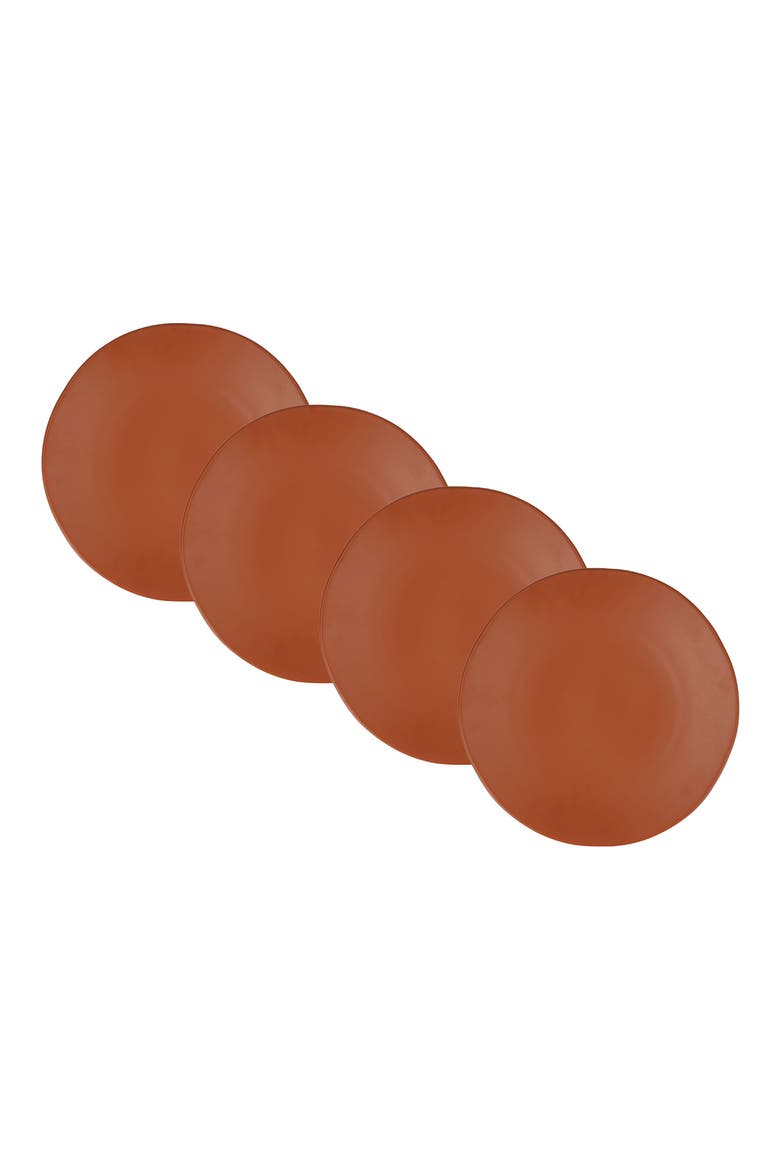 Heirloom Set of 4 Ceramic Salad Plates, Alternate, color, TERRACOTTA