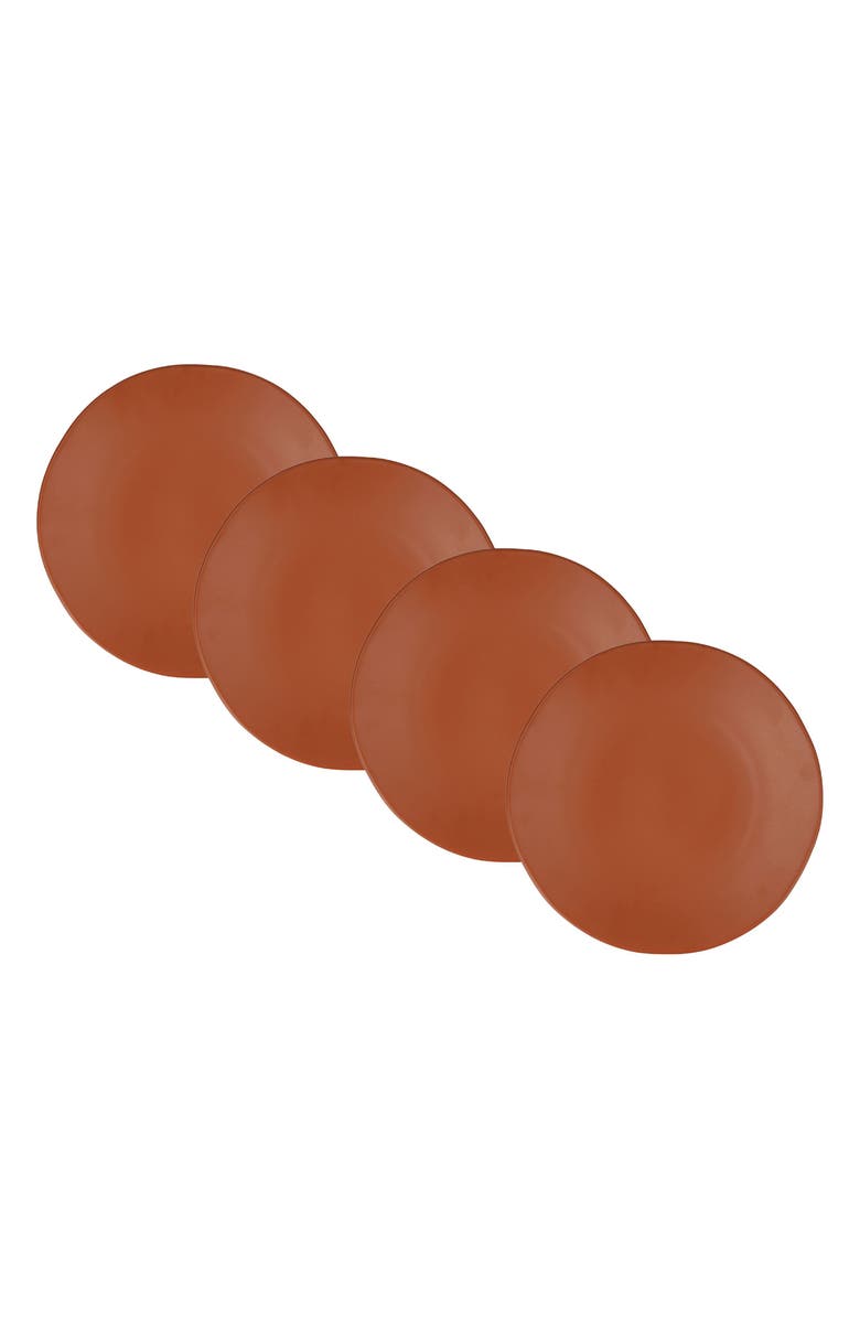 Fortessa Heirloom Set of 4 Ceramic Salad Plates, Alternate, color, Terracotta