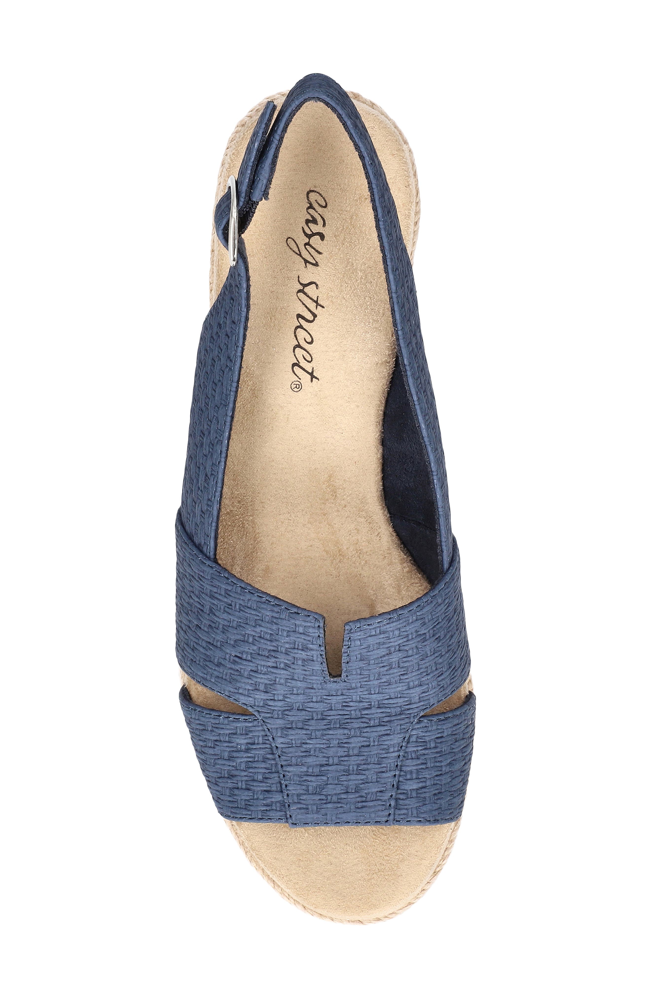 Resort Slingback Wedge Sandal, Alternate, color, NAVY WOVEN BASKET