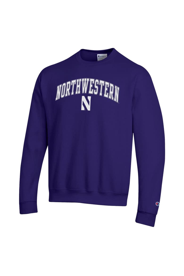 Men's Champion  Purple Northwestern Wildcats Arch Over Logo Pullover Sweatshirt, Alternate, color, Purple