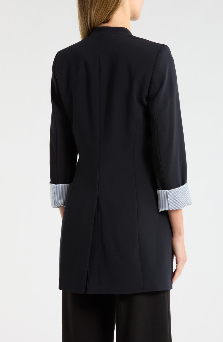 Calvin Klein Open Front Rolled Sleeve Blazer, Alternate, color, Navy