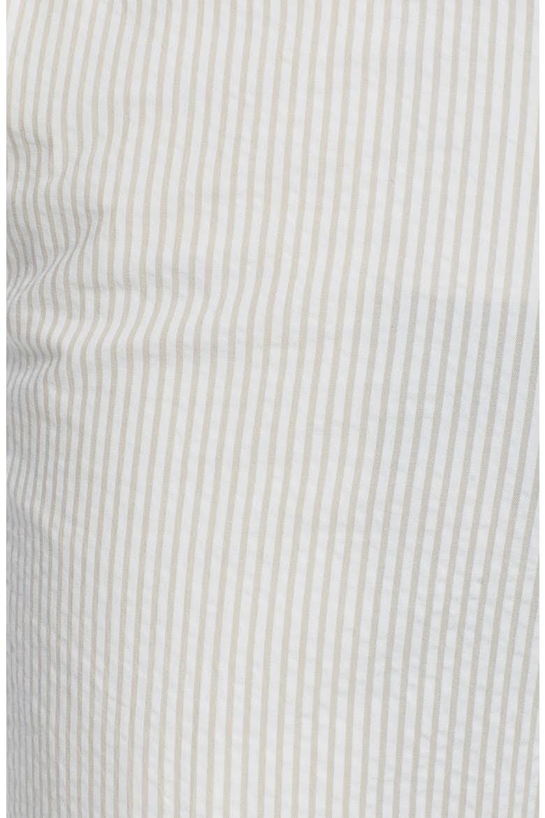 Flat Front Stripe Cotton Seersucker Pants, Alternate, color, TAN
