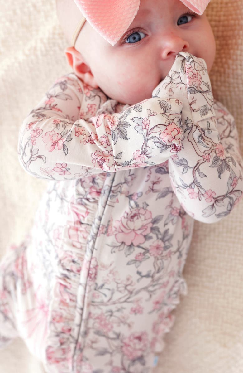 Posh Peanut Ruffle Footie, Alternate, color, Light/ Pastel Pink