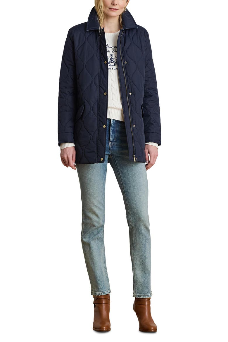 Onion Quilted Jacket, Alternate, color, DARK NAVY