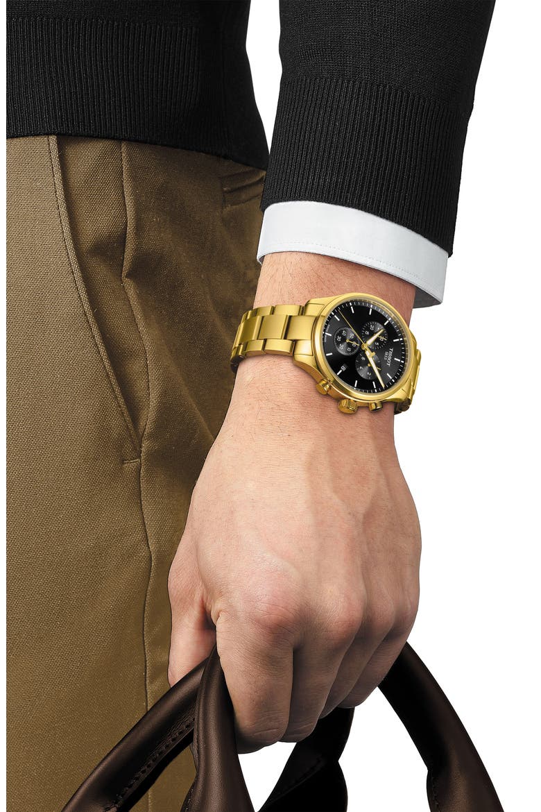 Chrono XL Chronograph Bracelet Watch, 45mm, Alternate, color, BLACK