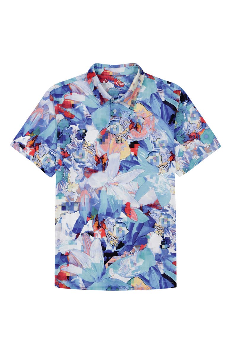 Robert Graham Wildflower Abstract Floral Print Performance Polo, Alternate, color, 