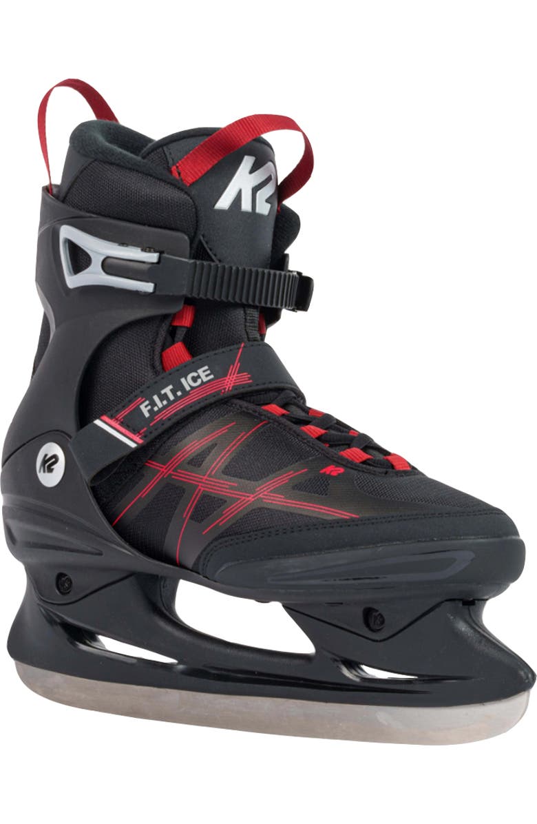 K2 F.I.T. Ice Mens Ice Skates 2022, Main, color, Black/Red