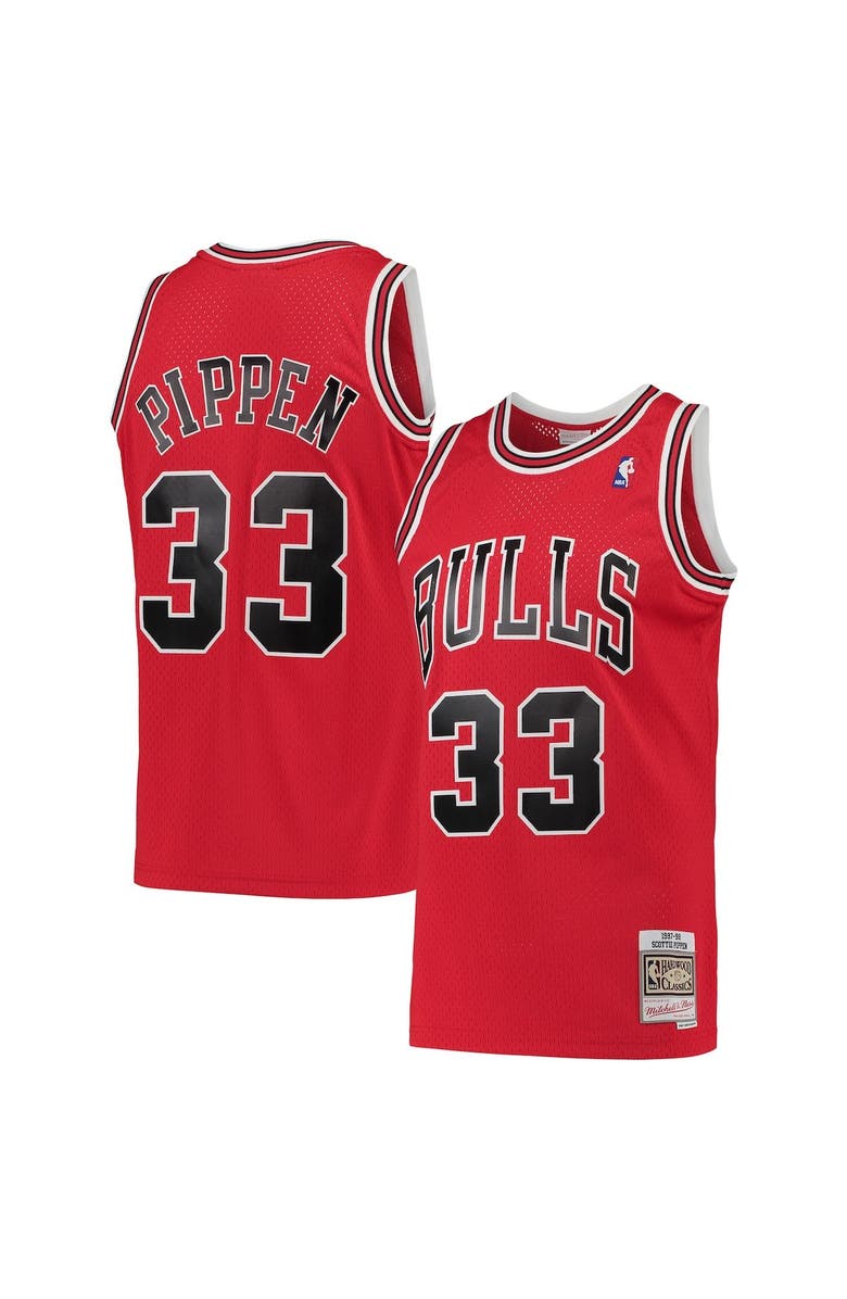 Mitchell & Ness Men's Mitchell & Ness Scottie Pippen Red Chicago Bulls Hardwood Classics 1997-98 Swingman Jersey, Main, color, Red