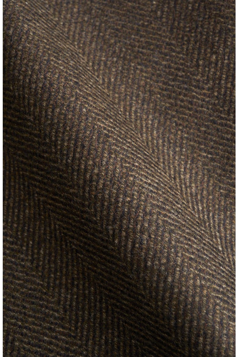 Frankie Herringbone Wide Leg Wool Trousers, Alternate, color, GREEN HERRINGBONE