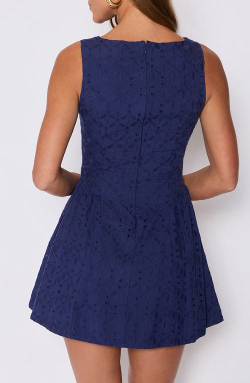 Vici Collection Paige Eyelet Minidress In Blue