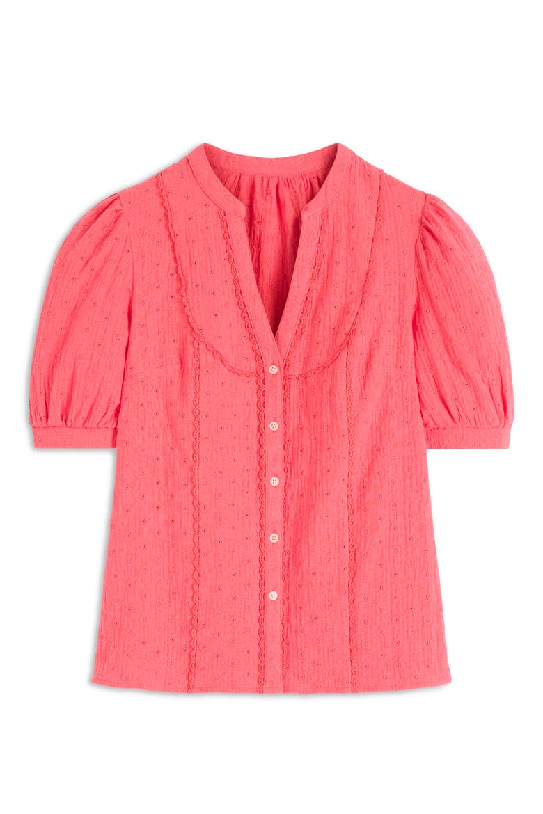 Eyelet Embroidery Woven Shirt, Alternate, color, PORCELAIN ROSE