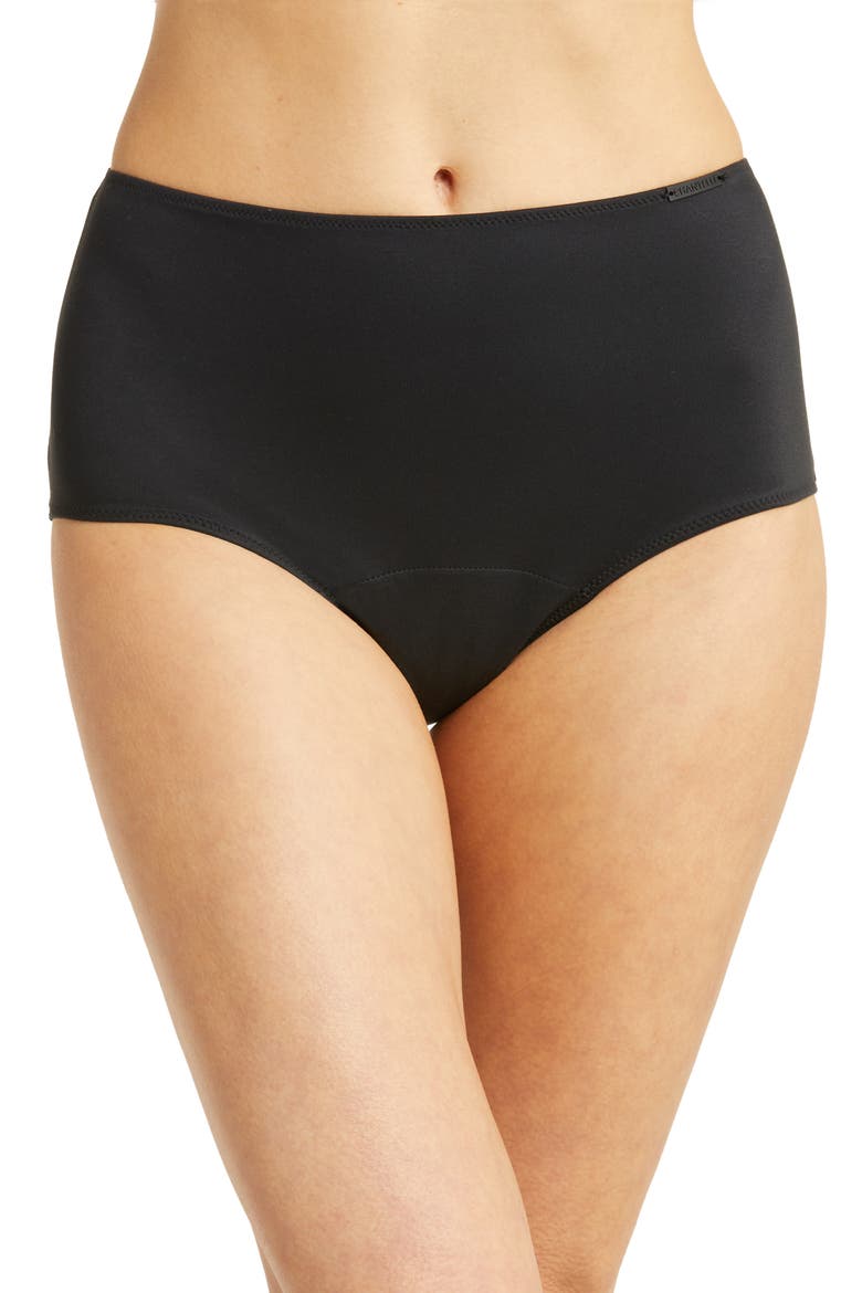 Leakproof High Waist Period Briefs, Main, color, BLACK-11