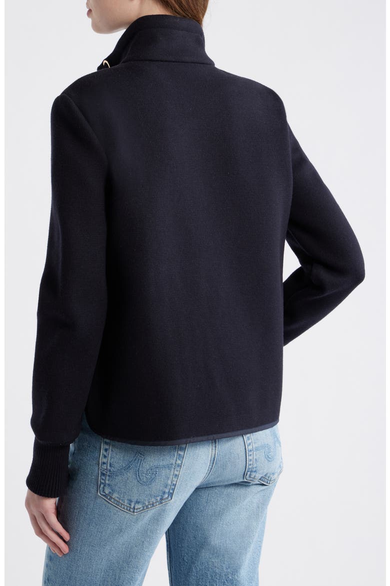 Mixed Media Quilt Front Sweater Jacket, Alternate, color, NAVY