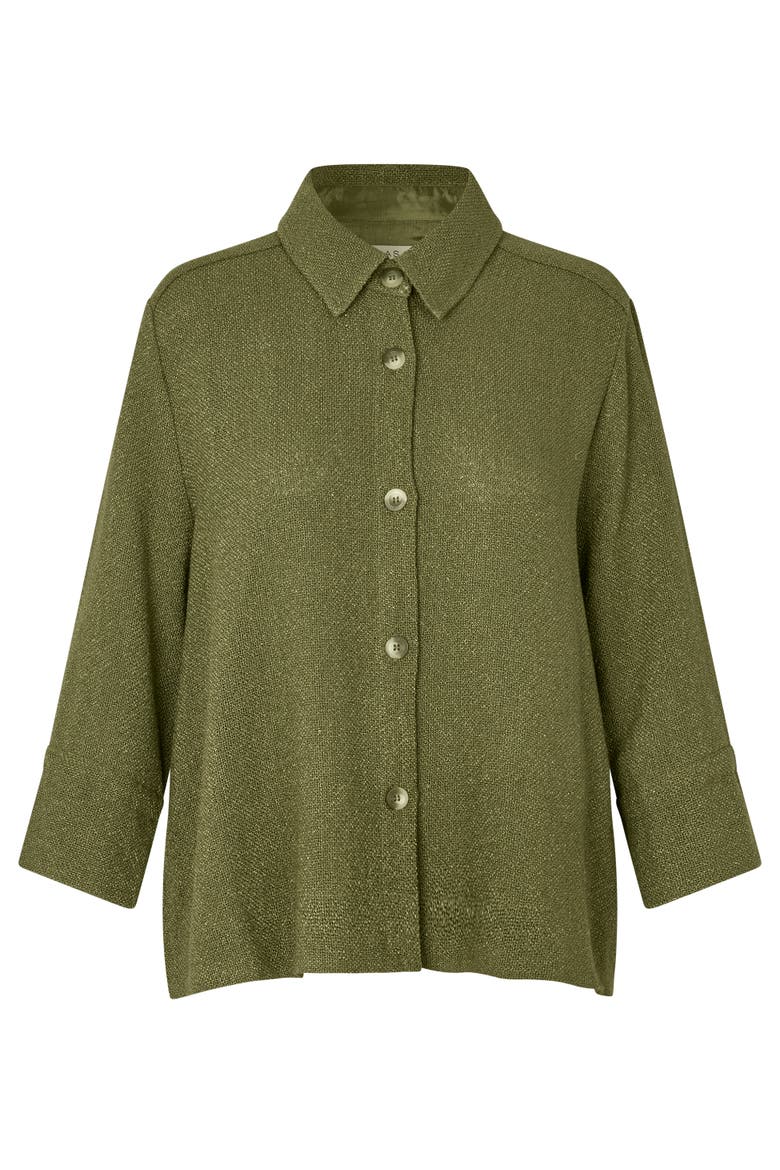 Button-Down Shacket, Alternate, color, Olivine