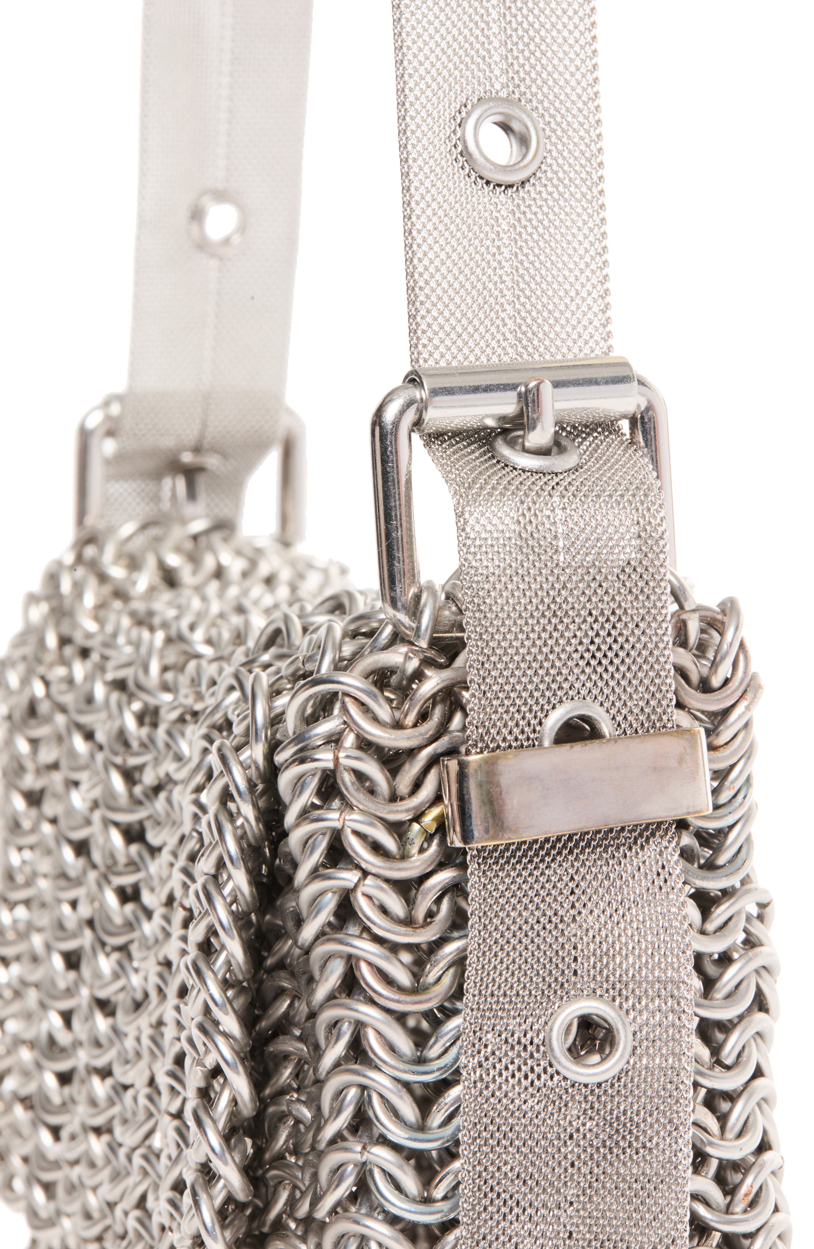 Ricco Mini Chainmail Flap Bag, Alternate, color, ALLOY