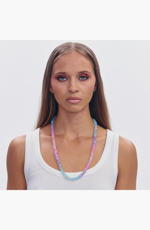 Shop Spicy Dan Olive Gender Inclusive Moonstone Necklace In Multi