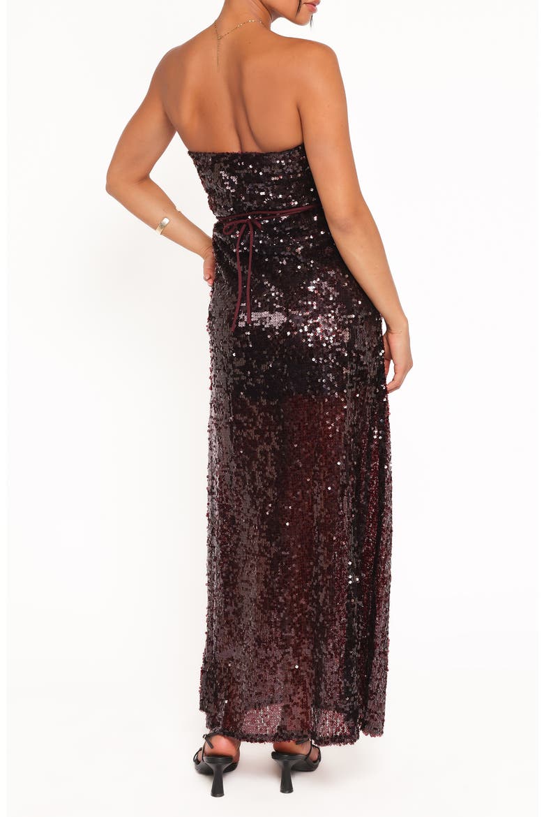 Liliane Sequin Strapless Maxi Dress, Alternate, color, CHERRY SEQUIN