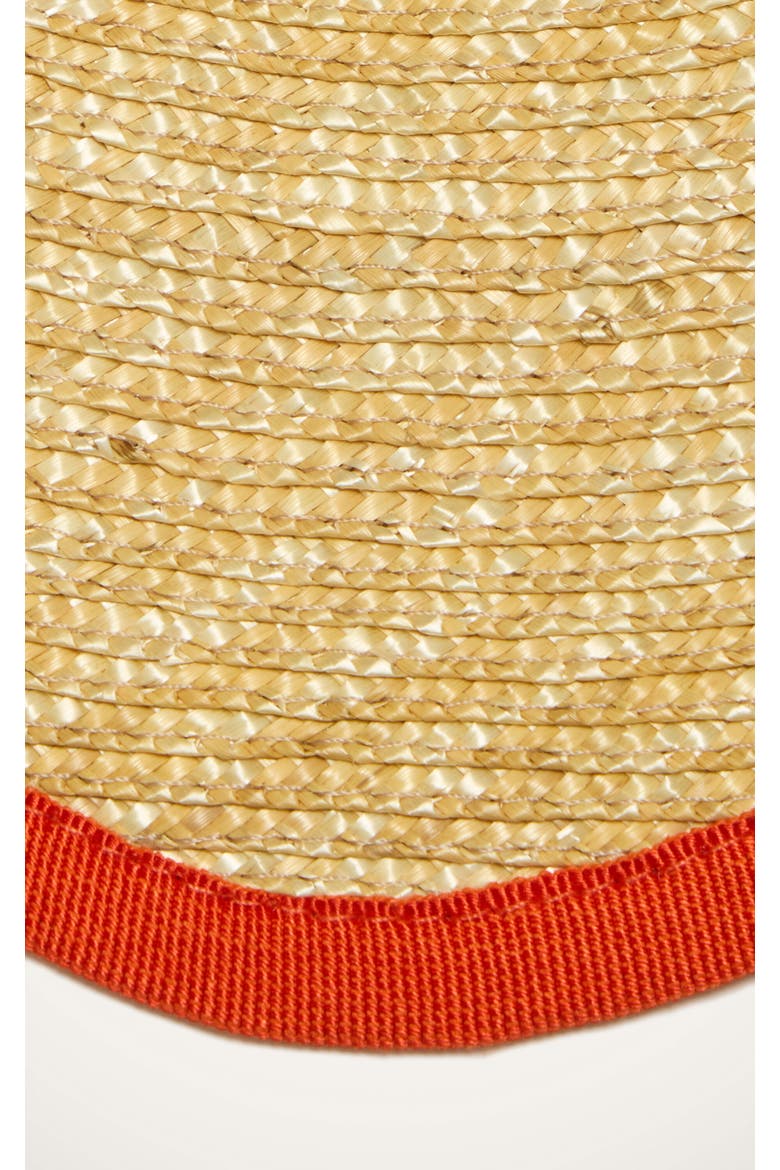Straw Cloud Placemats Set Of 2, Alternate, color, Solid Orange