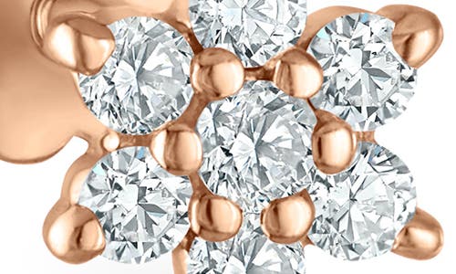 Maria Tash Diamond Flower Threaded Stud Earring In Rose Gold
