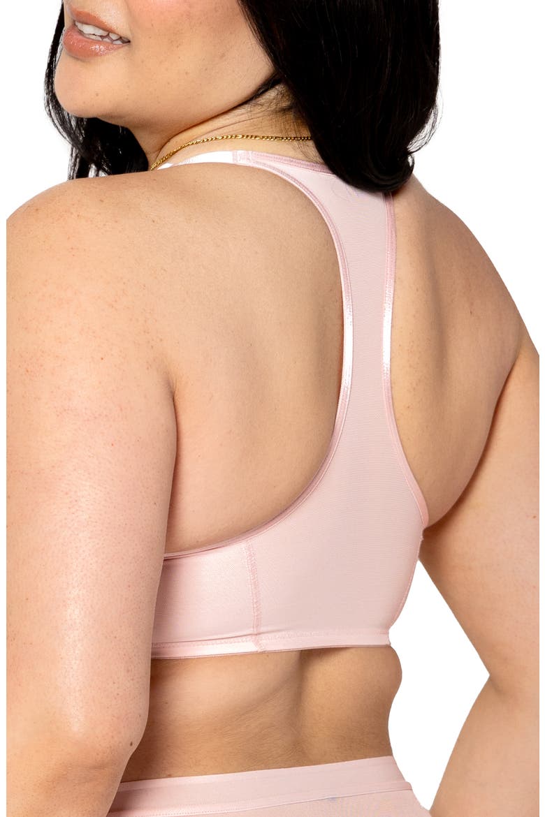 Sheer Mesh Front Clasp T-Shirt Underwire Bra, Alternate, color, BLUSHING ROSE