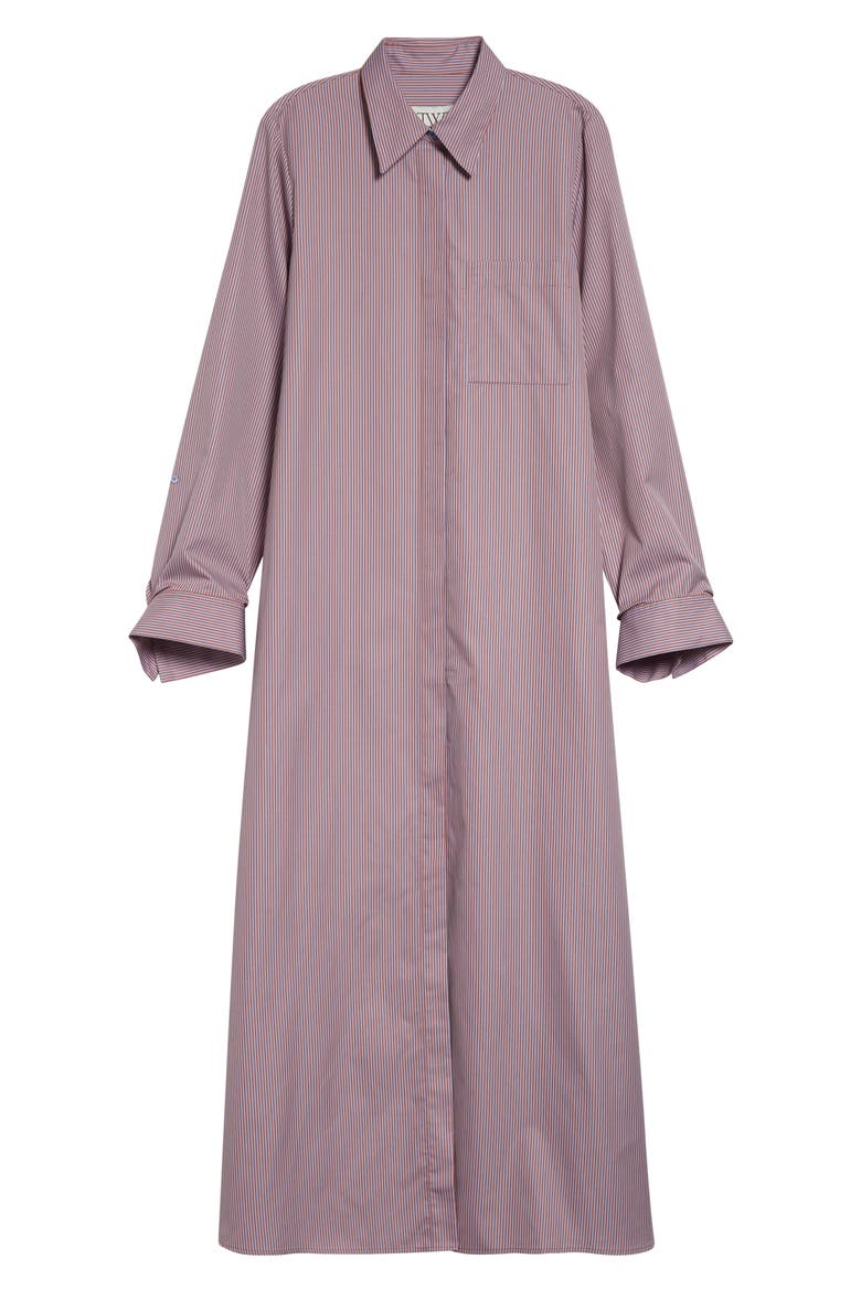 Jennys Stripe Long Sleeve Cotton Shirtdress, Alternate, color, RUST / BLUE