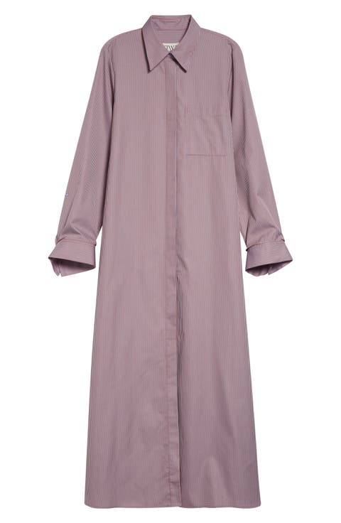 Jennys Stripe Long Sleeve Cotton Shirtdress