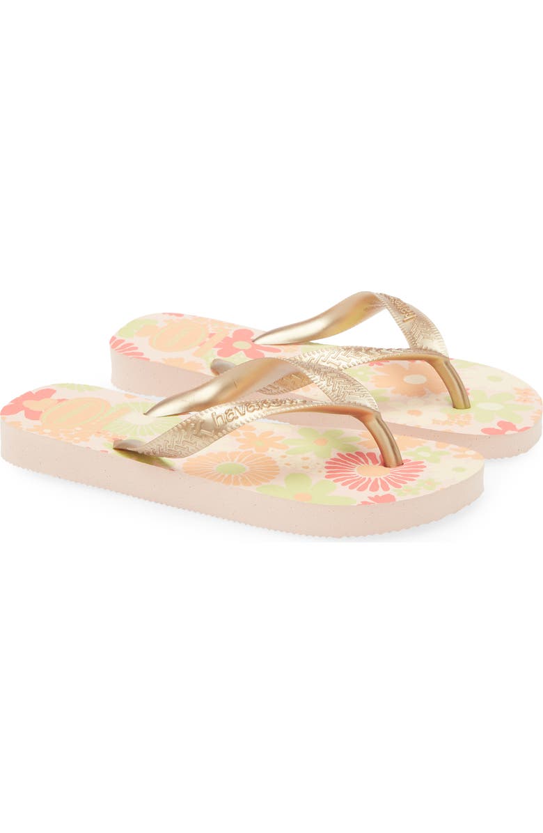 Havaianas Kids' Flores Flip Flop, Main, color, Ballet Rose
