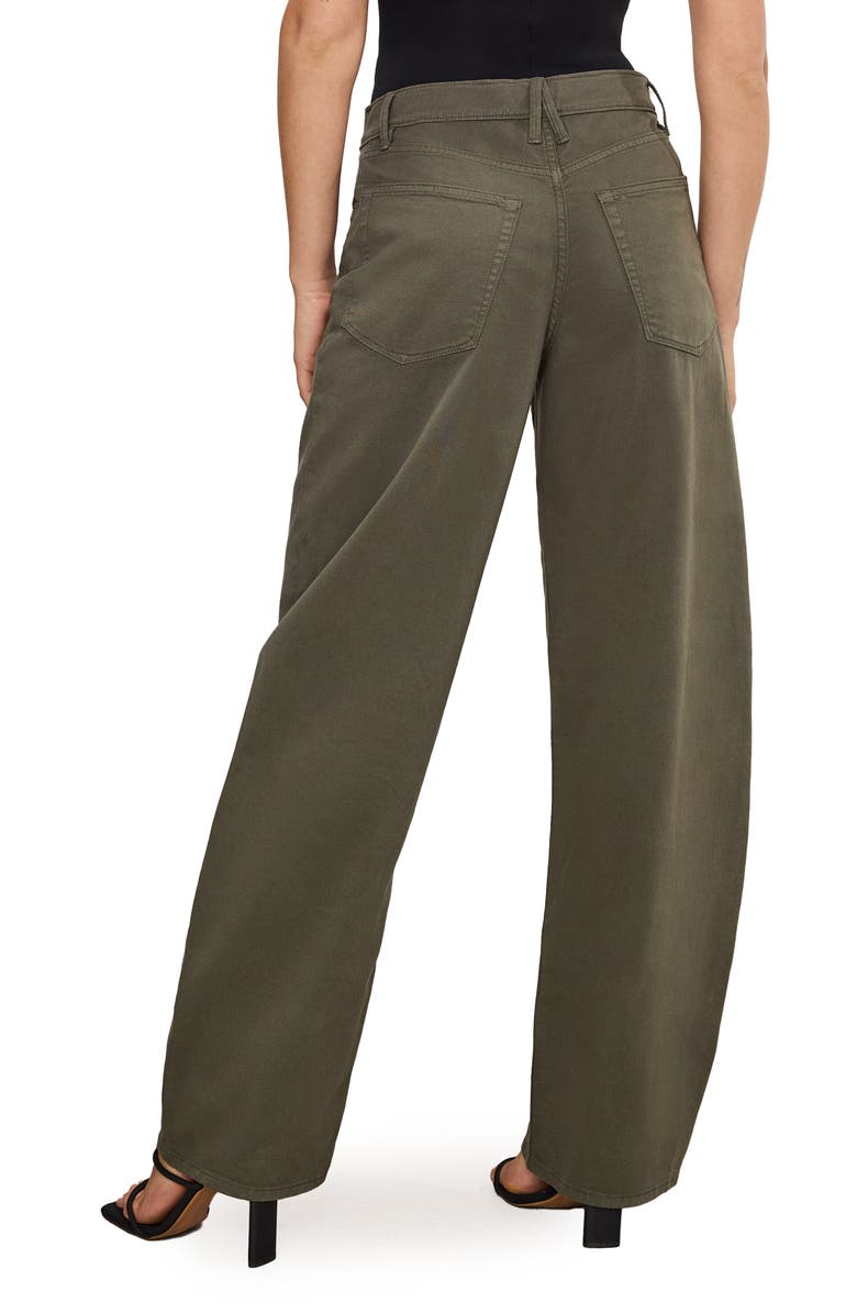Good American Good Barrel High Waist Relaxed Barrel Twill Pants, Alternate, color, Fatigue