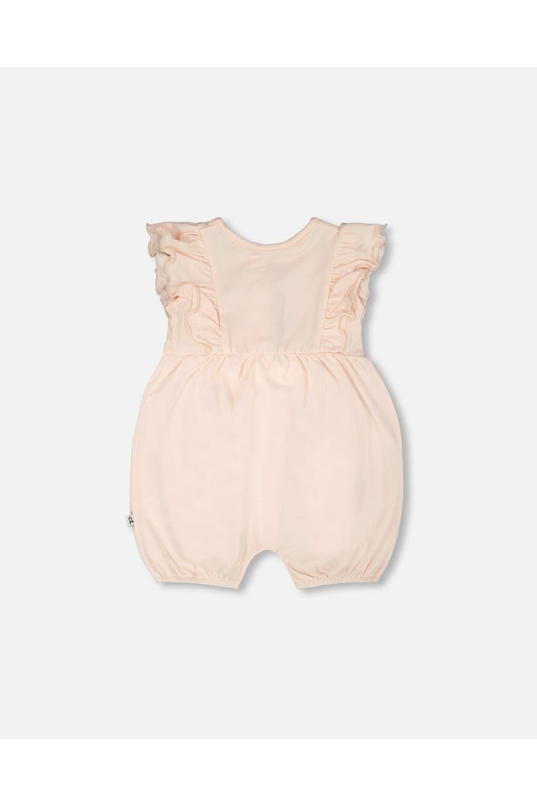 Organic Cotton Jersey Romper with Frills, Alternate, color, Peach