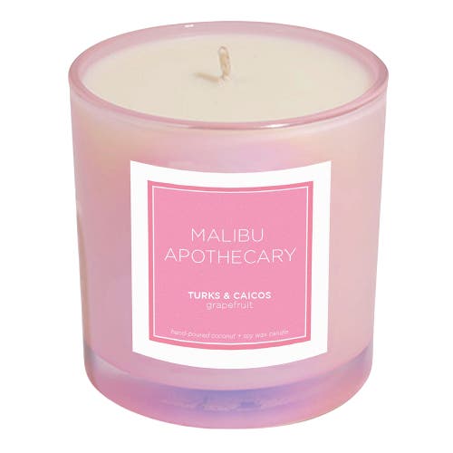 Malibu Apothecary Iridescent Pink Candle in Turks & Caicos  product