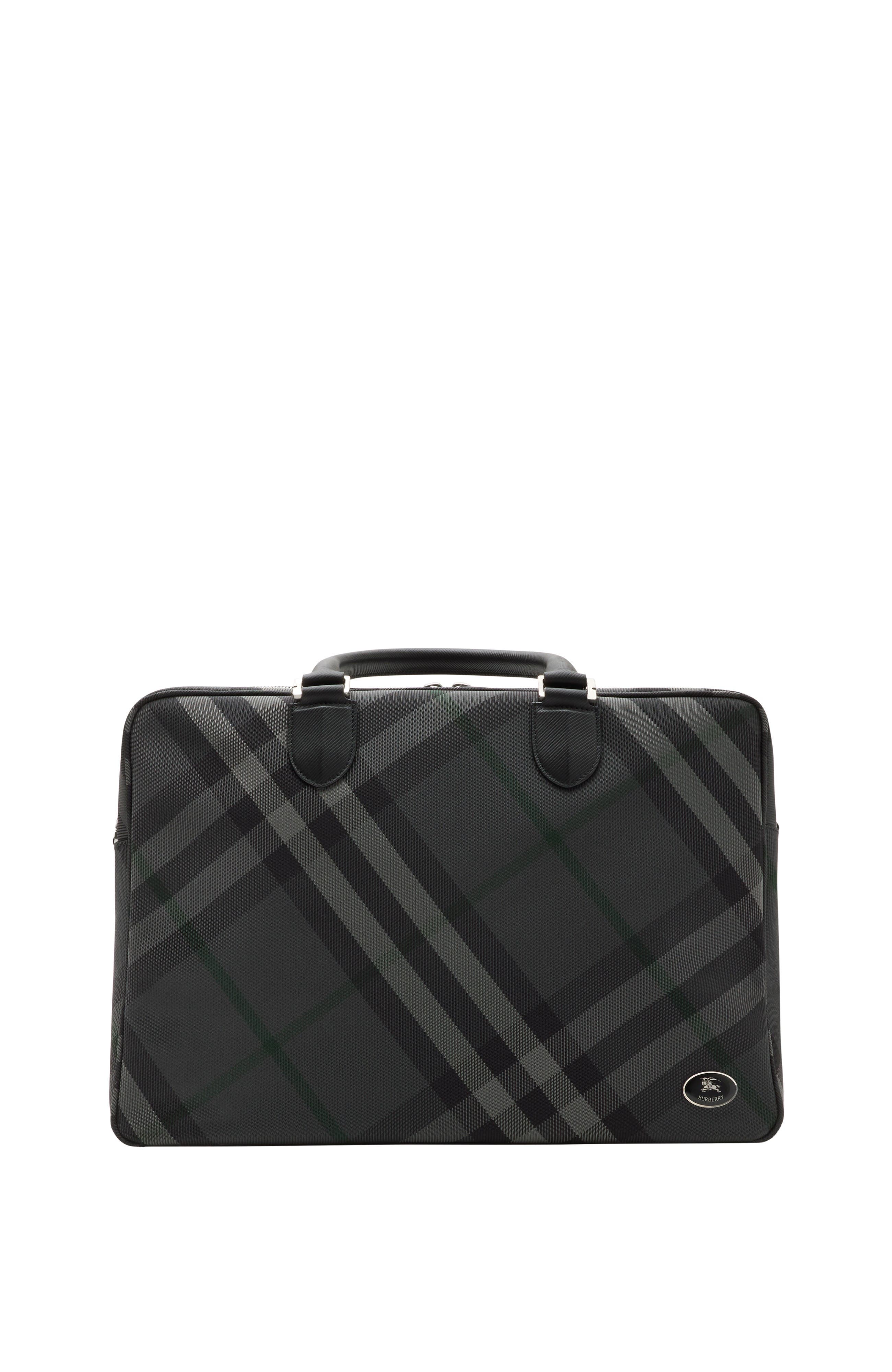 Burberry Grid Briefcase, Main, color, Charcoal Grey