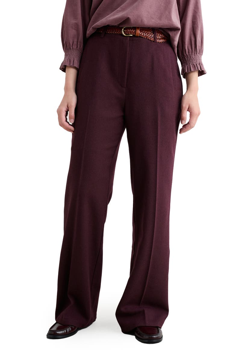 Lowena Straight Leg Recycled Wool Blend Pants, Main, color, DARK HELLEBORE
