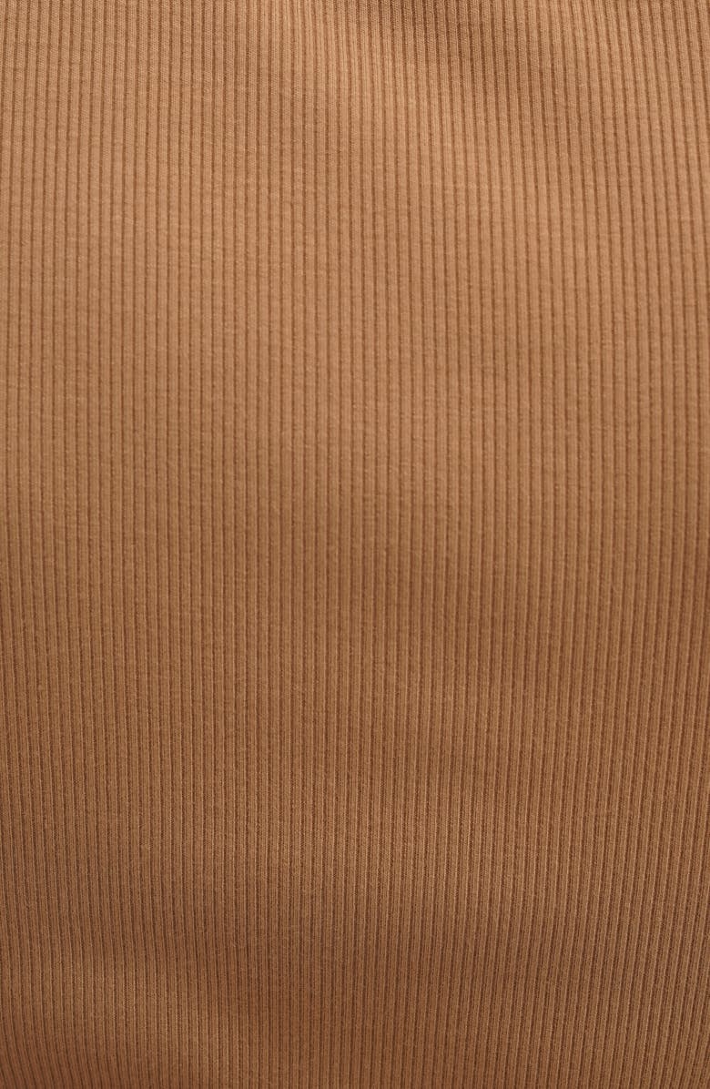 CYRUS Lace Trim Short Sleeve Ribbed Top, Alternate, color, Warm Sand