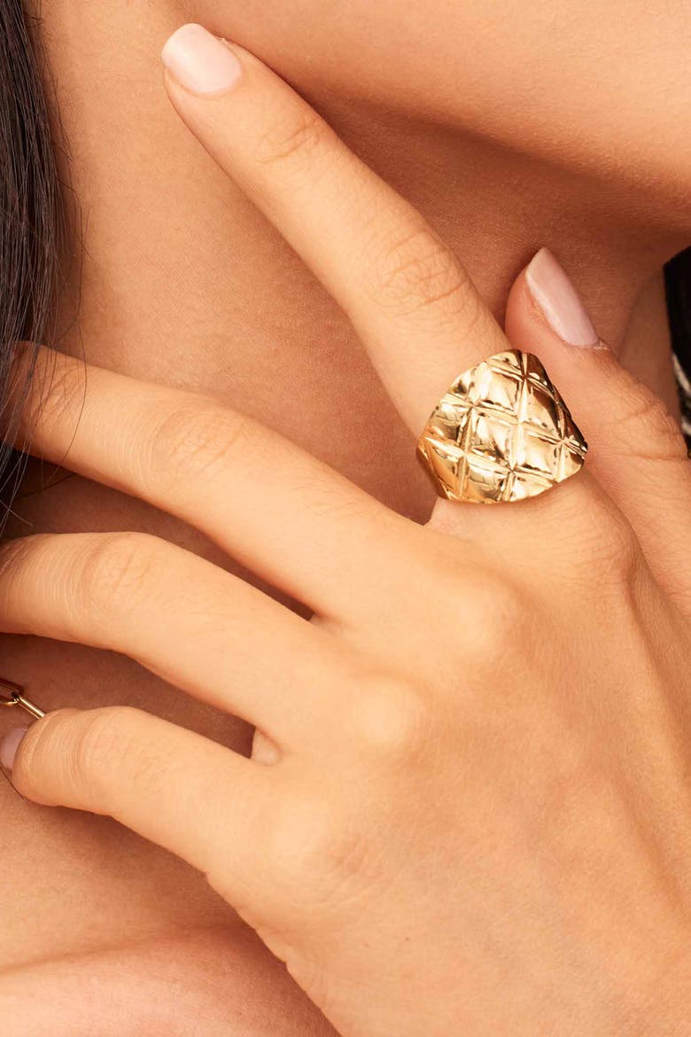 14K Gold Diamondback Ring, Alternate, color, Yellow Gold