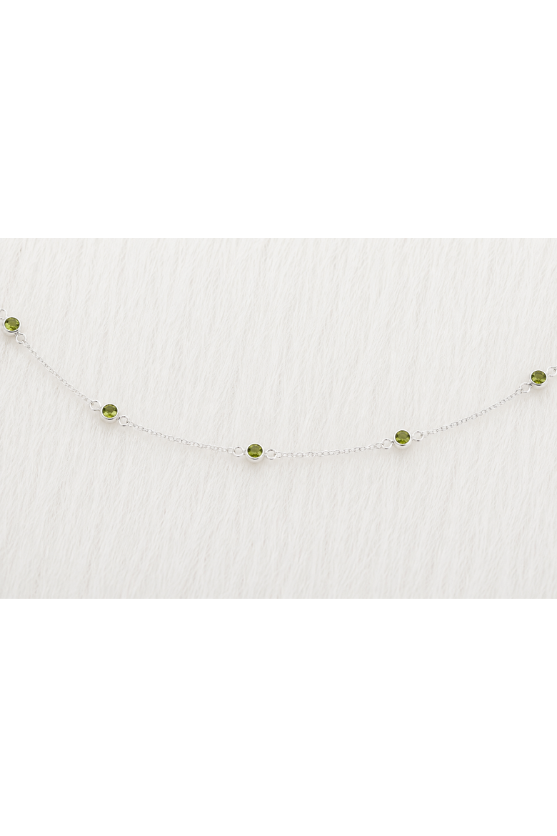 August Birthstone Bracelet Peridot, Alternate, color, Silver