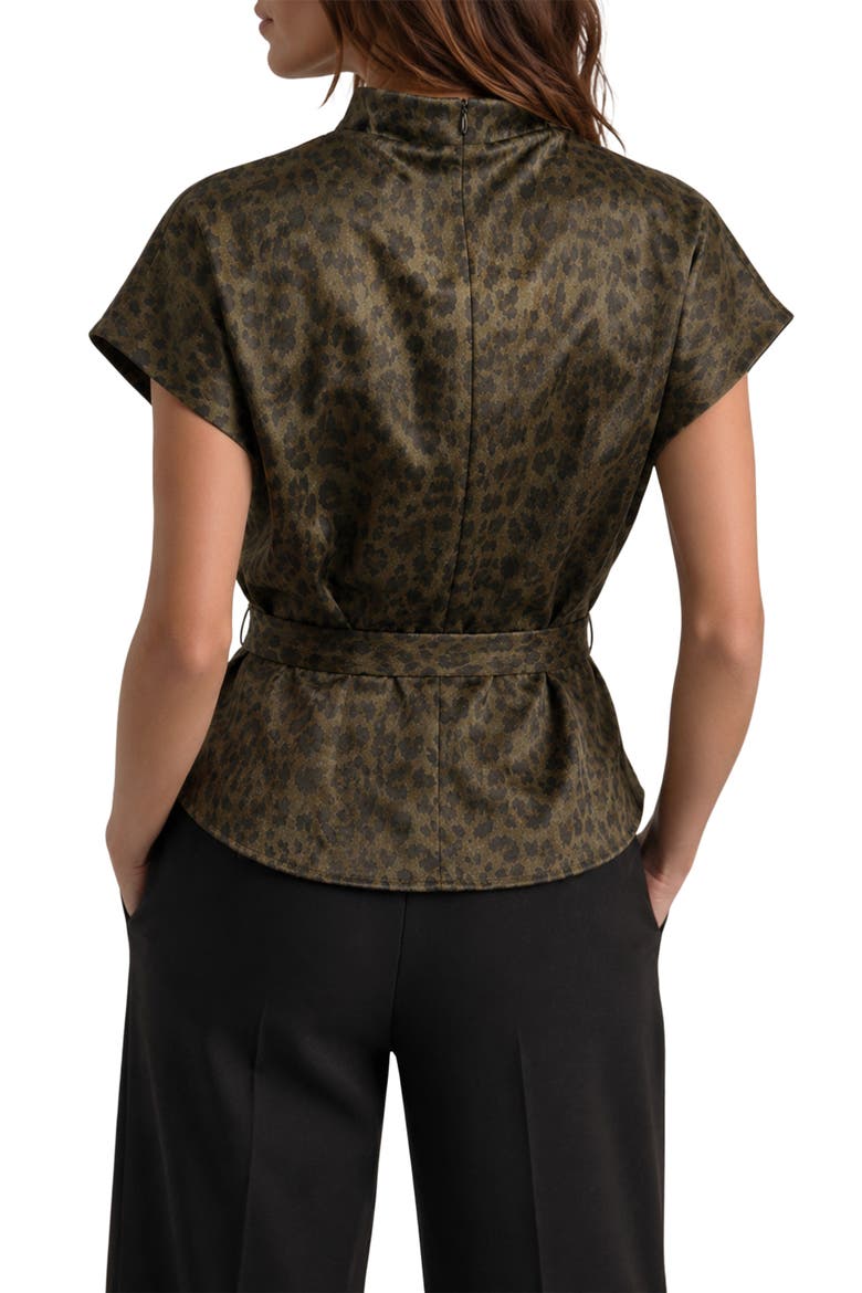 Belted Faux Suede Top, Alternate, color, OLIVE