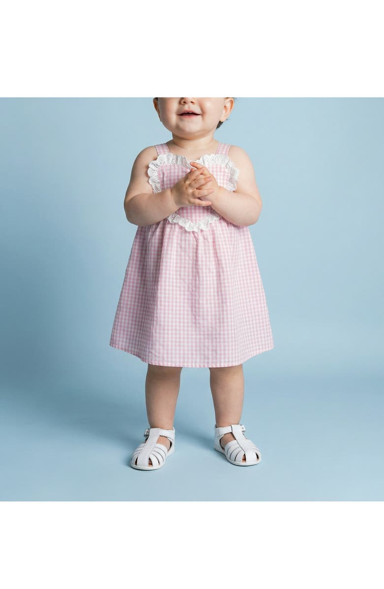 Pippa & Julie Seersucker Heart Dress & Bloomers Set, Alternate, color, Pink/ White