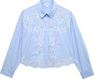 M&S Stripe Embroidered Button-Up Shirt