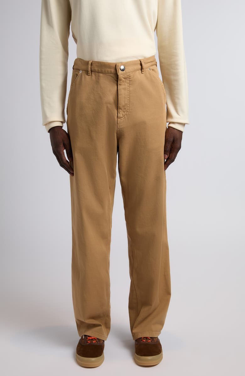Moncler Cotton Stretch Twill Carpenter Pants, Main, color, Camel