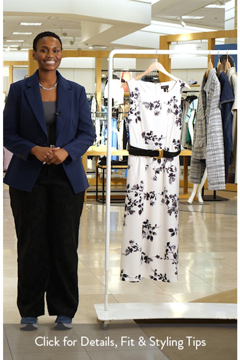 Belted Floral Print Midi Dress video