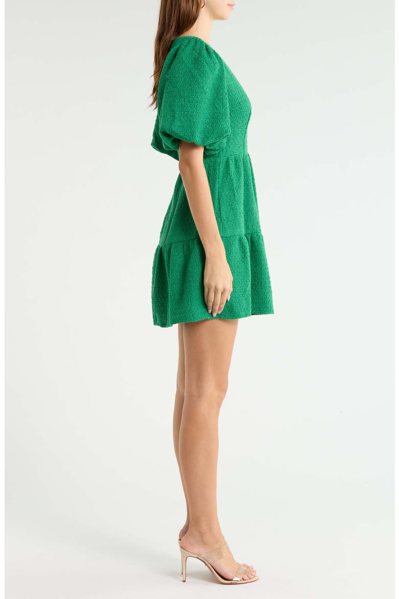 Trista Tweed Tiered Minidress, Alternate, color, KELLY-GREEN