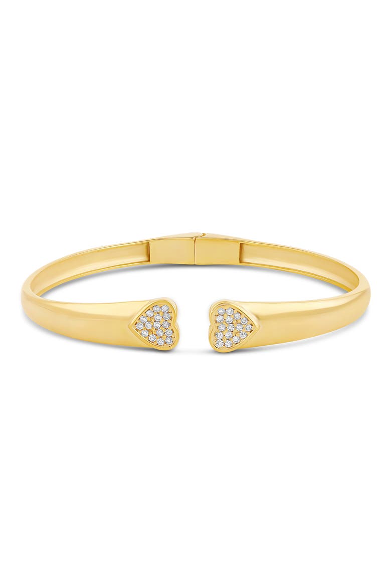 Open Pavé Heart Cuff Bracelet, Main, color, GOLD