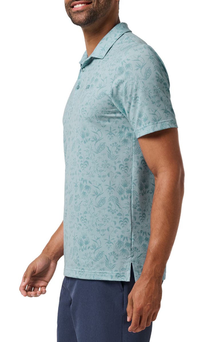 TravisMathew Featherweight Paradise Floral Polo, Alternate, color, Forget Me Not