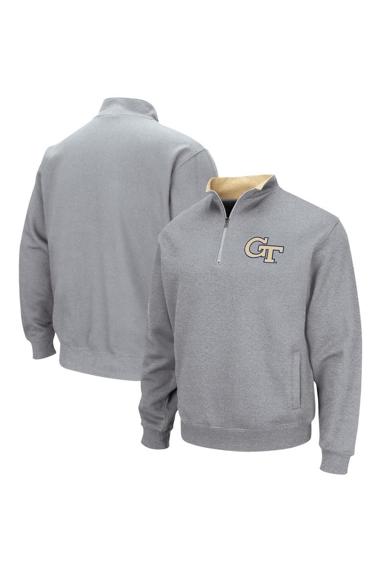 Men's Colosseum Heathered Gray Georgia Tech Yellow Jackets Tortugas Team Logo Quarter-Zip Jacket, Alternate, color, Heather Gray