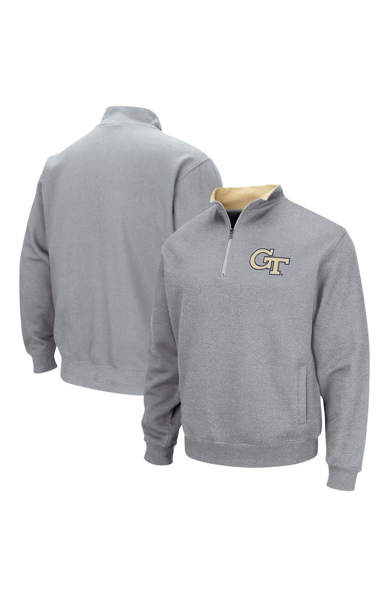 COLOSSEUM Men's Colosseum Heathered Gray Georgia Tech Yellow Jackets Tortugas Team Logo Quarter-Zip Jacket, Alternate, color, Heather Gray
