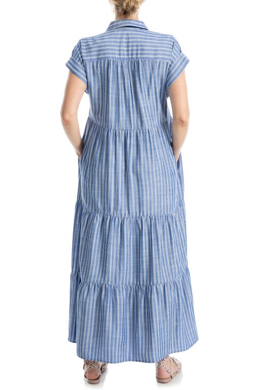 Max Studio Tiered Maxi Shirtdress In Multi